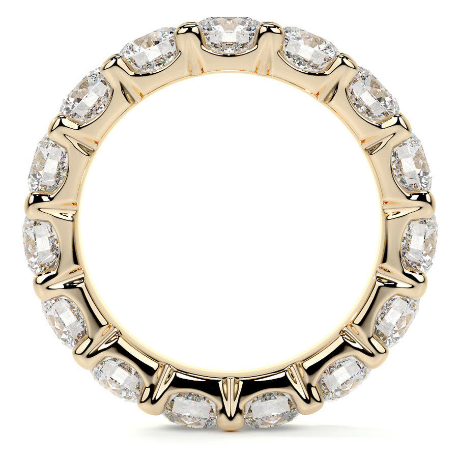 Round Brilliant U-Prong Moissanite Eternity Ring 4.6ct - 5.2ct