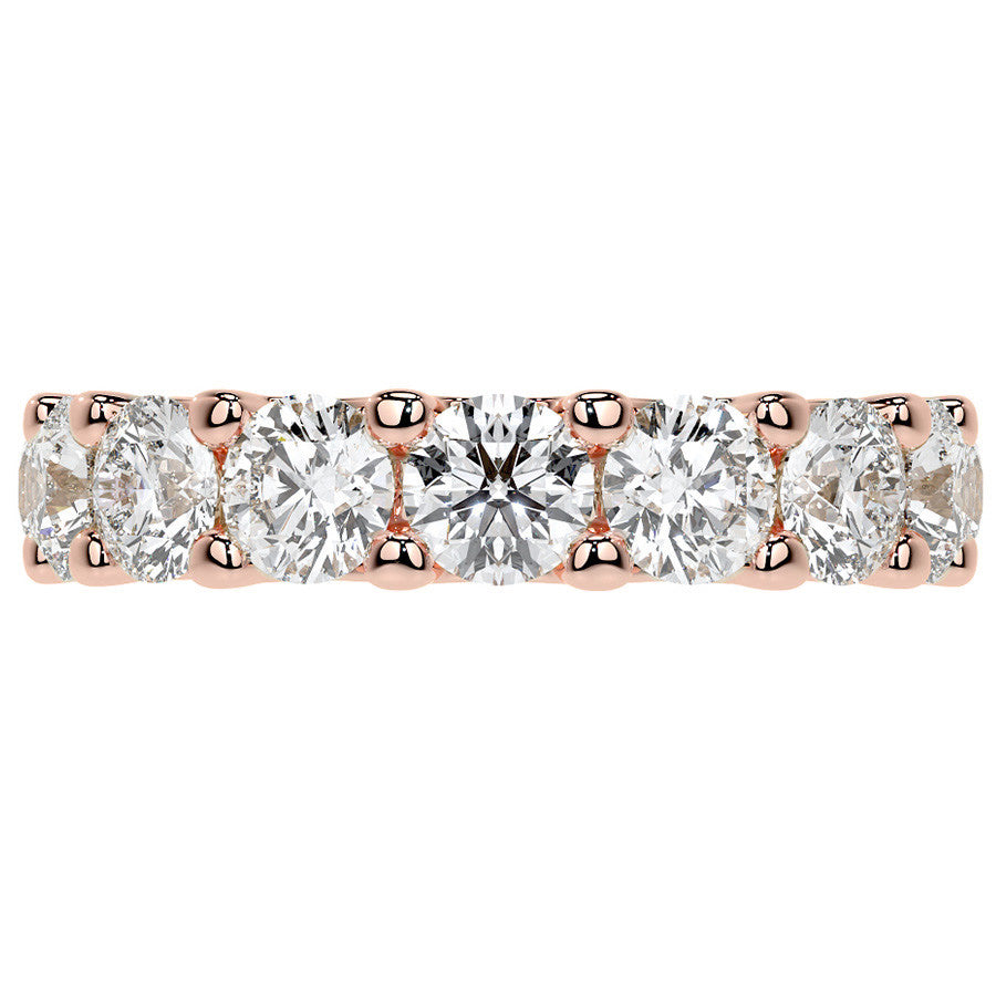 Round Brilliant U-Prong Moissanite Eternity Ring 4.6ct - 5.2ct