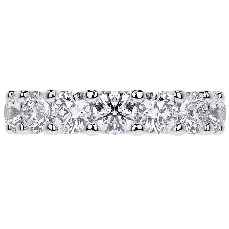Round Brilliant U-Prong Moissanite Eternity Ring 4.6ct - 5.2ct