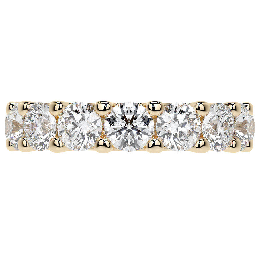 Round Brilliant U-Prong Moissanite Eternity Ring 4.6ct - 5.2ct