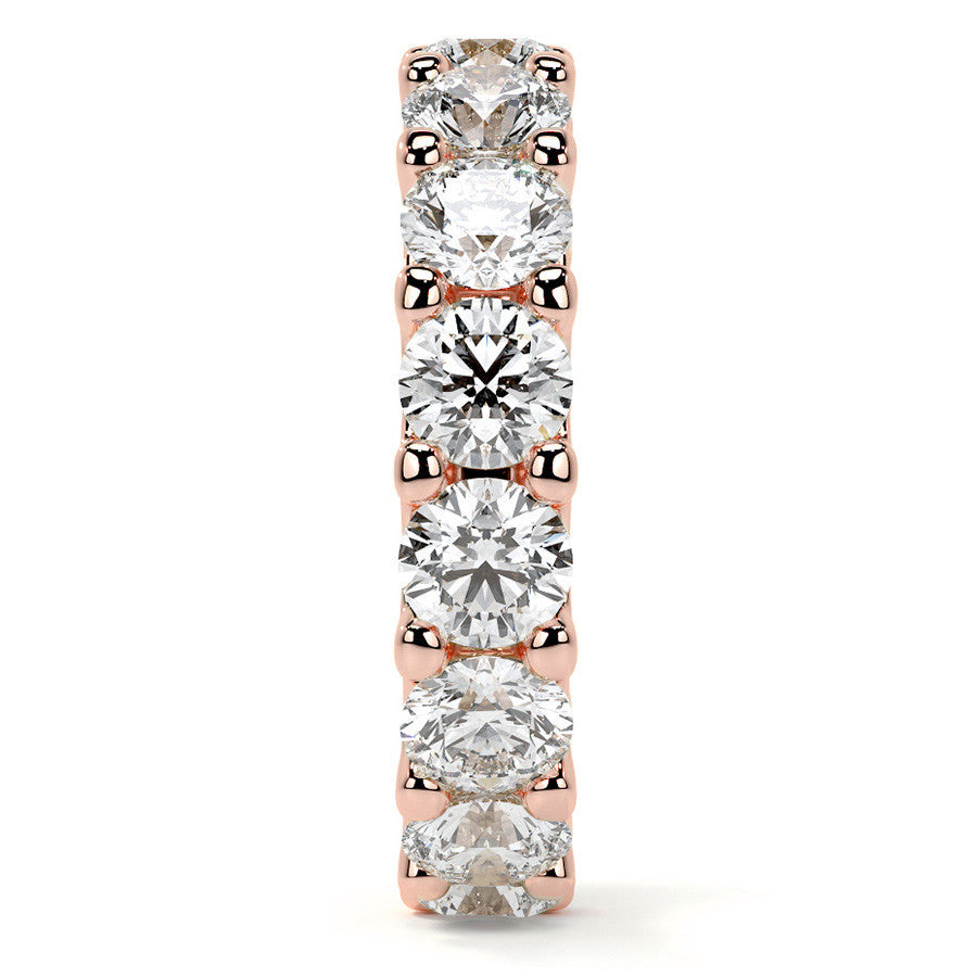 Round Brilliant U-Prong Moissanite Eternity Ring 4.6ct - 5.2ct