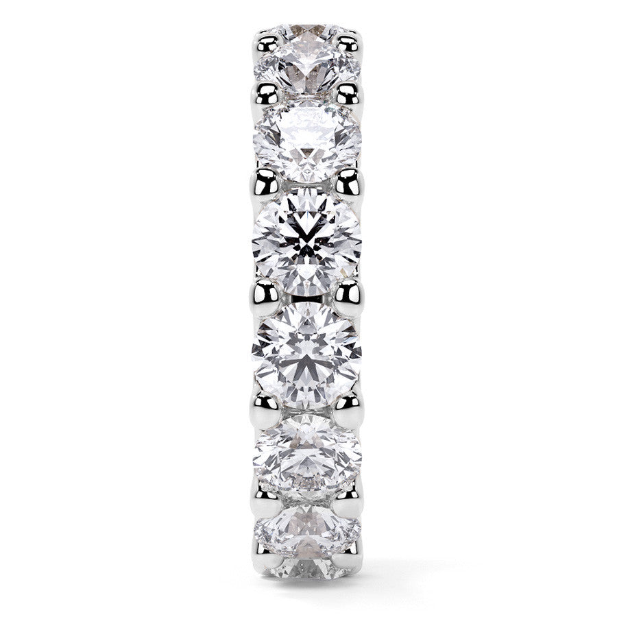 Round Brilliant U-Prong Moissanite Eternity Ring 4.6ct - 5.2ct