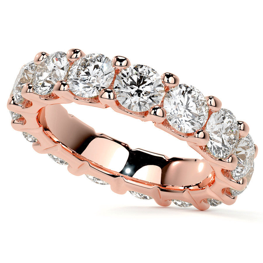Round Brilliant U-Prong Moissanite Eternity Ring 4.6ct - 5.2ct