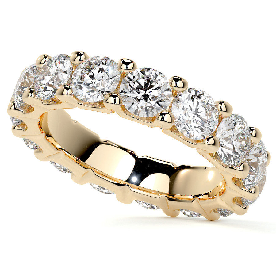Round Brilliant U-Prong Moissanite Eternity Ring 4.6ct - 5.2ct