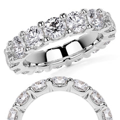 Round Brilliant U-Prong Moissanite Eternity Ring 4.6ct - 5.2ct