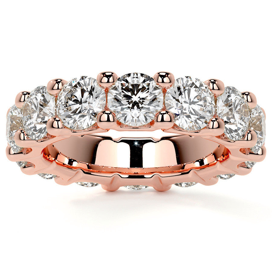 Round Brilliant U-Prong Moissanite Eternity Ring 6.5ct - 7.5ct