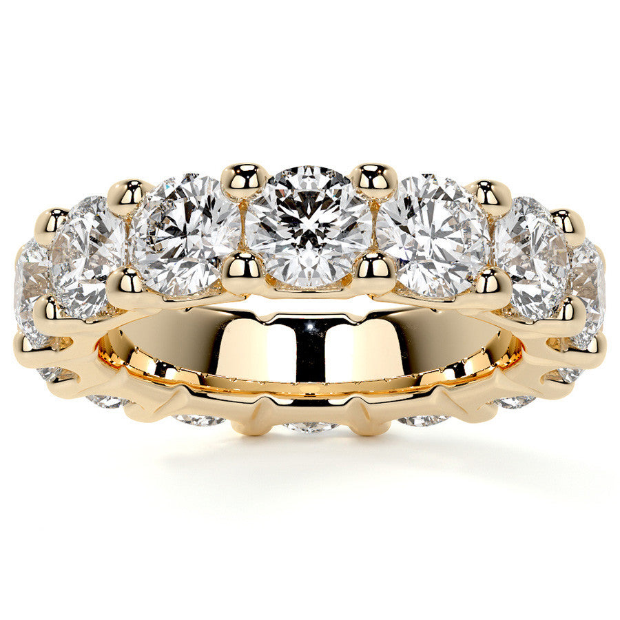 Round Brilliant U-Prong Moissanite Eternity Ring 6.5ct - 7.5ct