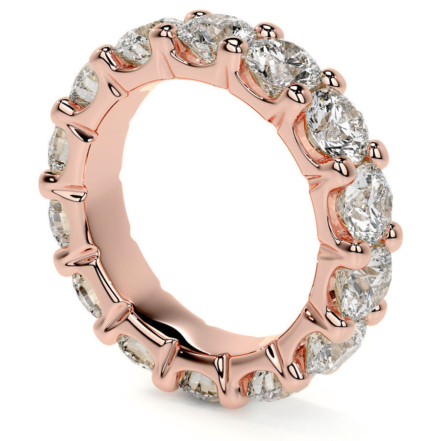 Round Brilliant U-Prong Moissanite Eternity Ring 6.5ct - 7.5ct