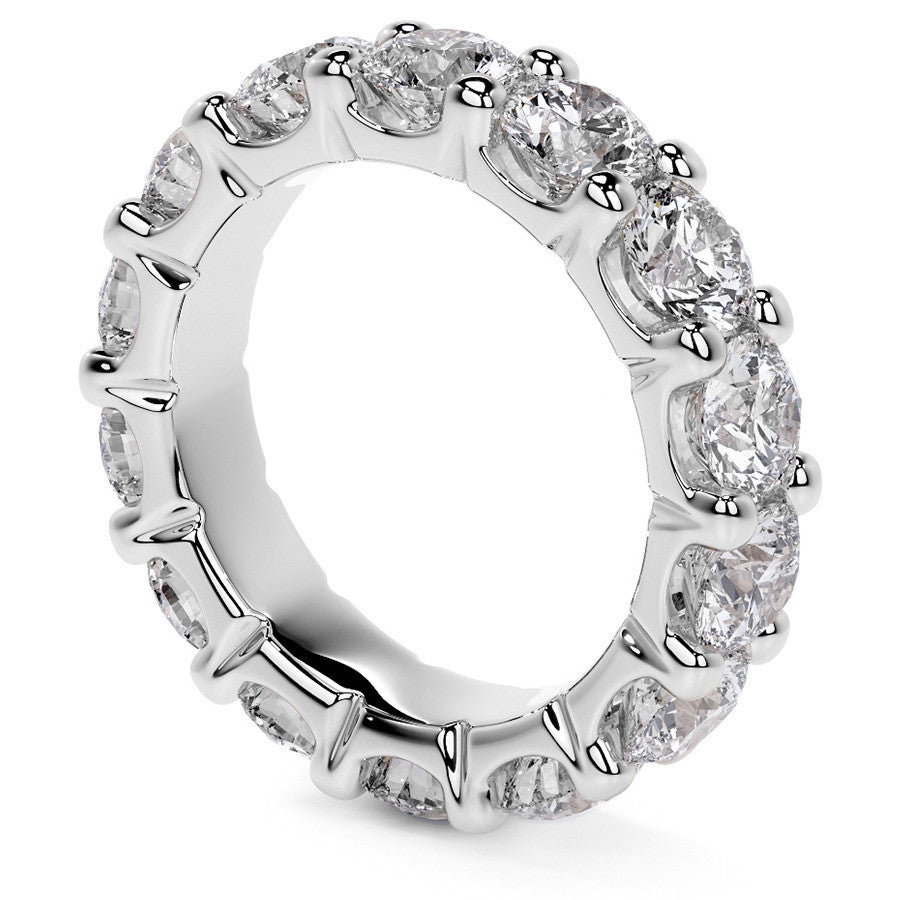 Round Brilliant U-Prong Moissanite Eternity Ring 6.5ct - 7.5ct