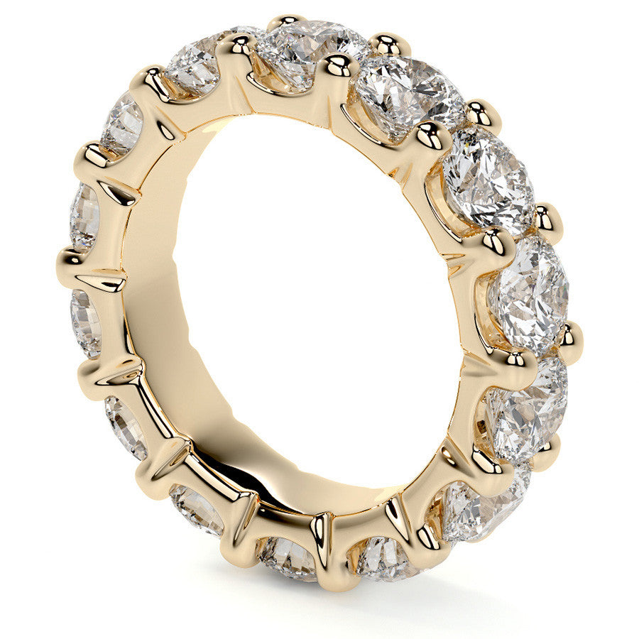 Round Brilliant U-Prong Moissanite Eternity Ring 6.5ct - 7.5ct