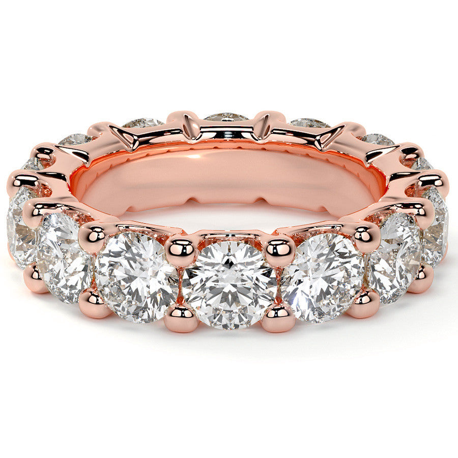 Round Brilliant U-Prong Moissanite Eternity Ring 6.5ct - 7.5ct