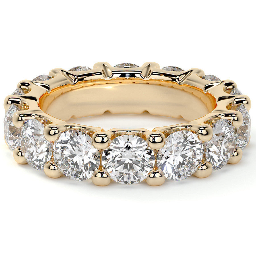 Round Brilliant U-Prong Moissanite Eternity Ring 6.5ct - 7.5ct
