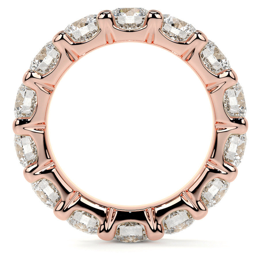 Round Brilliant U-Prong Moissanite Eternity Ring 6.5ct - 7.5ct