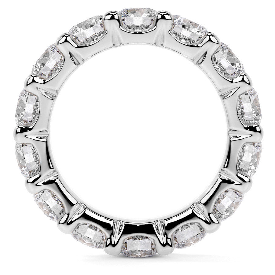 Round Brilliant U-Prong Moissanite Eternity Ring 6.5ct - 7.5ct