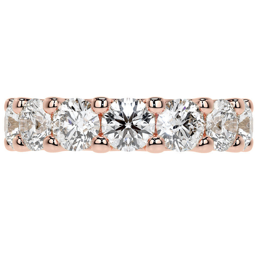 Round Brilliant U-Prong Moissanite Eternity Ring 6.5ct - 7.5ct