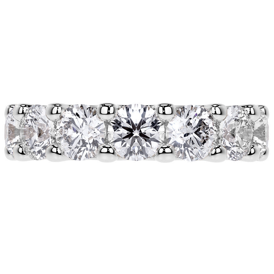 Round Brilliant U-Prong Moissanite Eternity Ring 6.5ct - 7.5ct