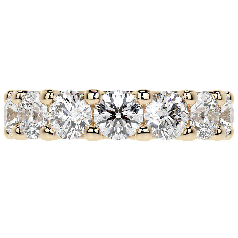 Round Brilliant U-Prong Moissanite Eternity Ring 6.5ct - 7.5ct