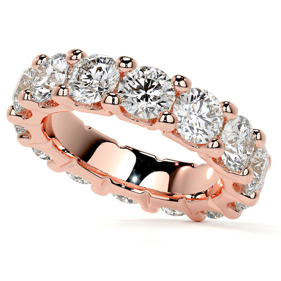 Round Brilliant U-Prong Moissanite Eternity Ring 6.5ct - 7.5ct