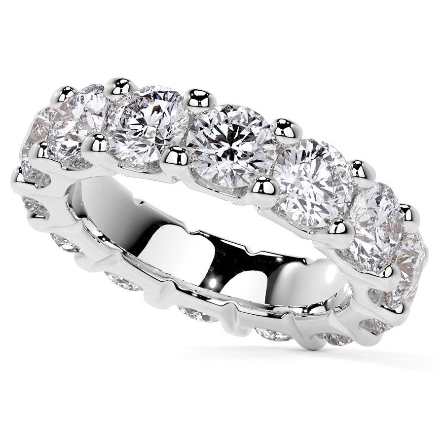 Round Brilliant U-Prong Moissanite Eternity Ring 6.5ct - 7.5ct