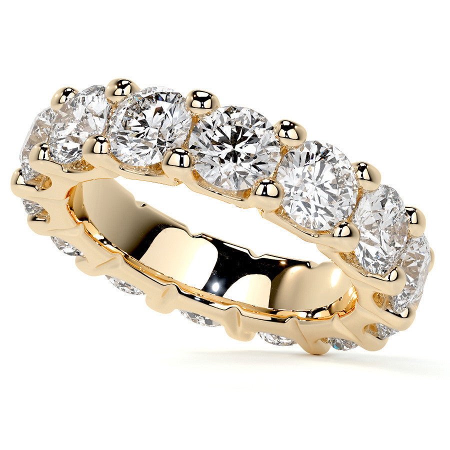 Round Brilliant U-Prong Moissanite Eternity Ring 6.5ct - 7.5ct