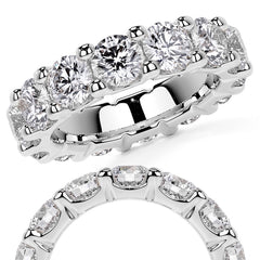 Round Brilliant U-Prong Moissanite Eternity Ring 6.5ct - 7.5ct