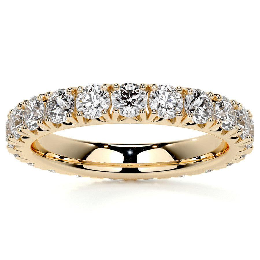 Round Brilliant French V-Split Prong Moissanite Eternity Ring 1.9ct - 2.2ct