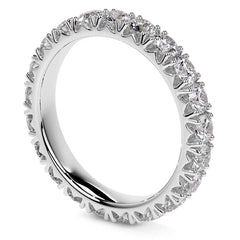 Round Brilliant French V-Split Prong Moissanite Eternity Ring 1.9ct - 2.2ct