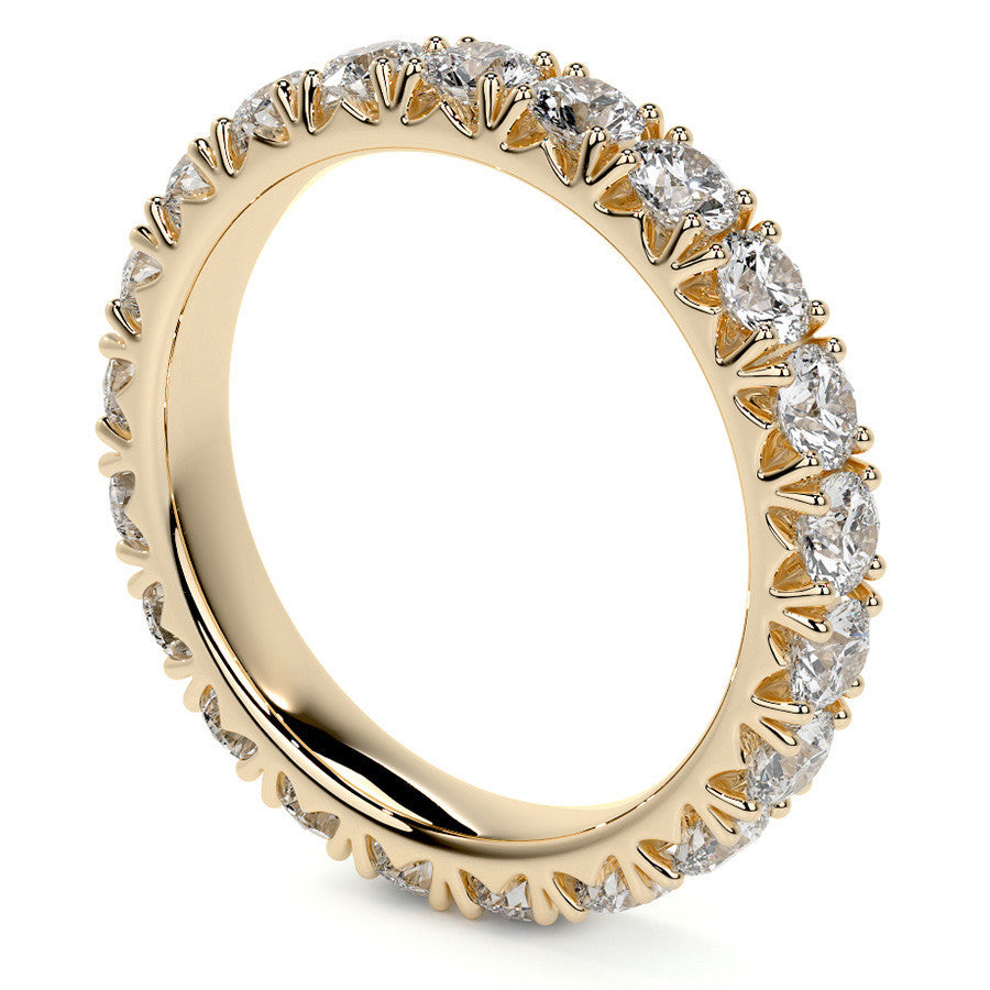 Round Brilliant French V-Split Prong Moissanite Eternity Ring 1.9ct - 2.2ct
