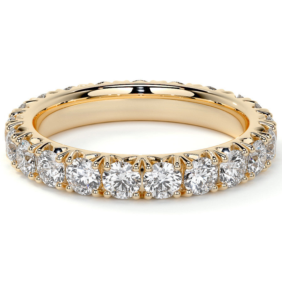 Round Brilliant French V-Split Prong Moissanite Eternity Ring 1.9ct - 2.2ct