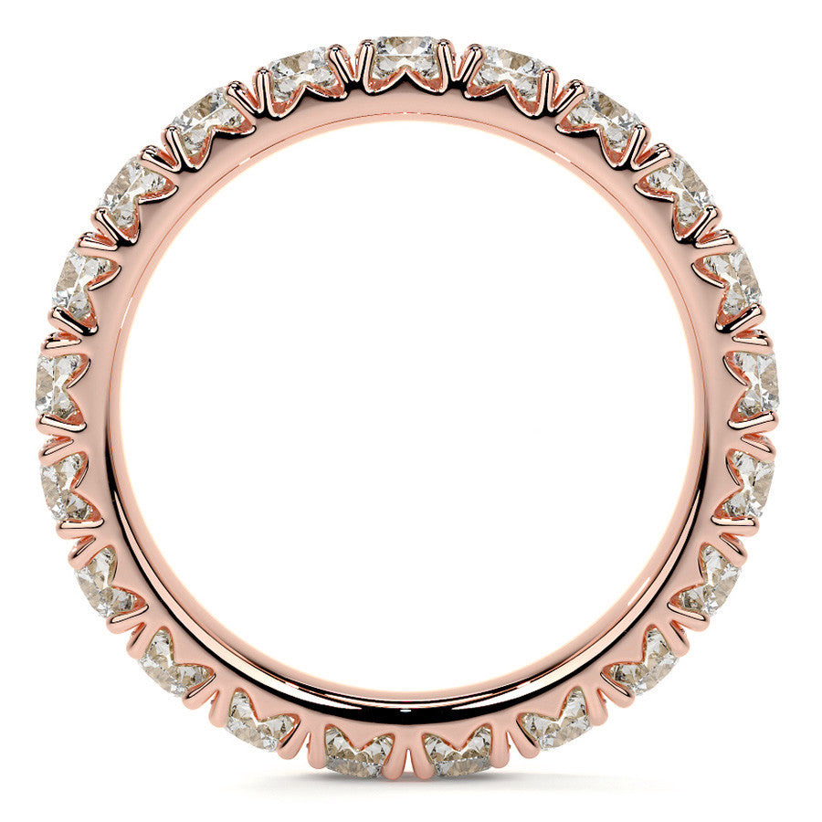 Round Brilliant French V-Split Prong Moissanite Eternity Ring 1.9ct - 2.2ct