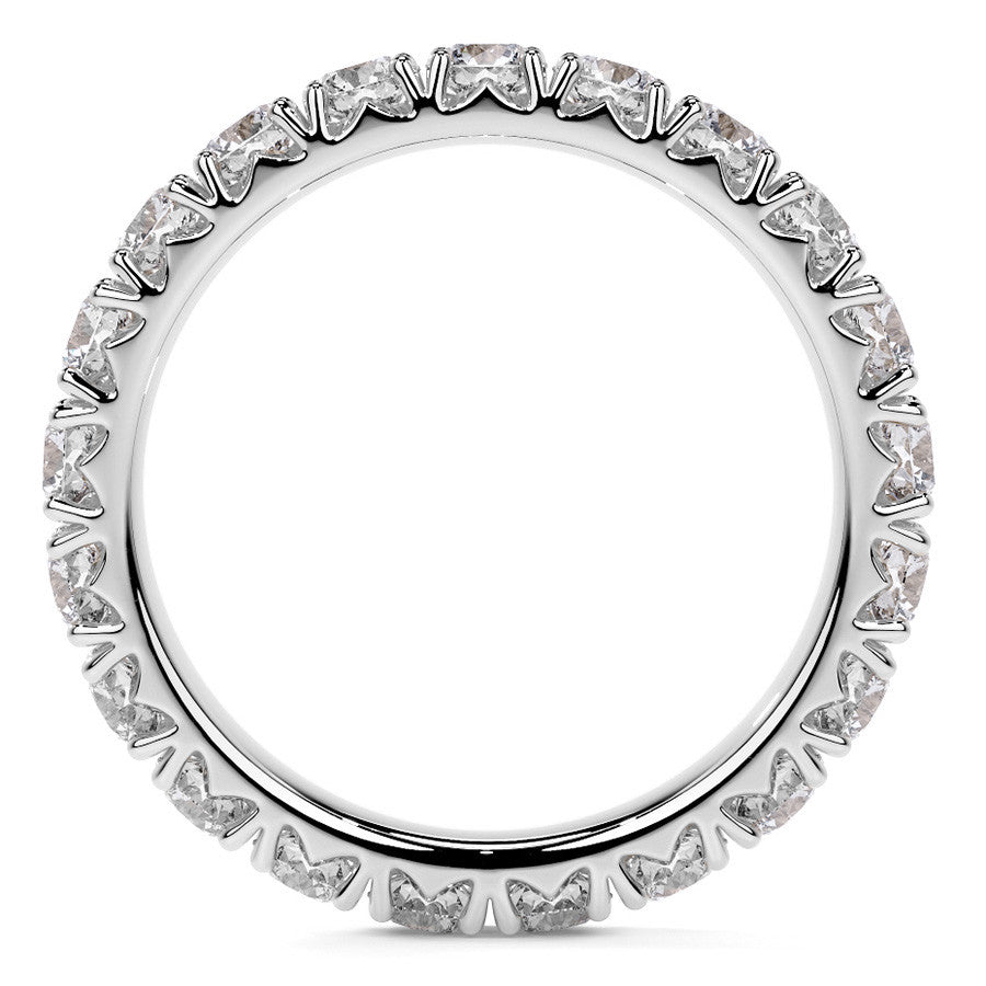 Round Brilliant French V-Split Prong Moissanite Eternity Ring 1.9ct - 2.2ct