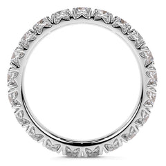 Round Brilliant French V-Split Prong Moissanite Eternity Ring 1.9ct - 2.2ct