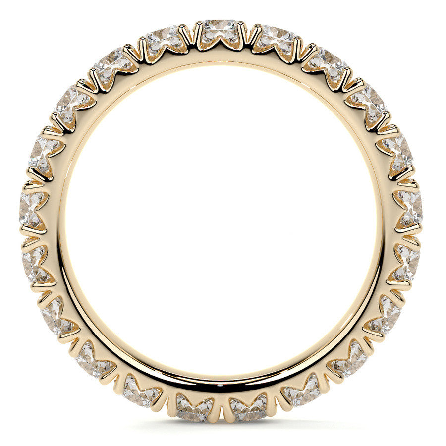 Round Brilliant French V-Split Prong Moissanite Eternity Ring 1.9ct - 2.2ct