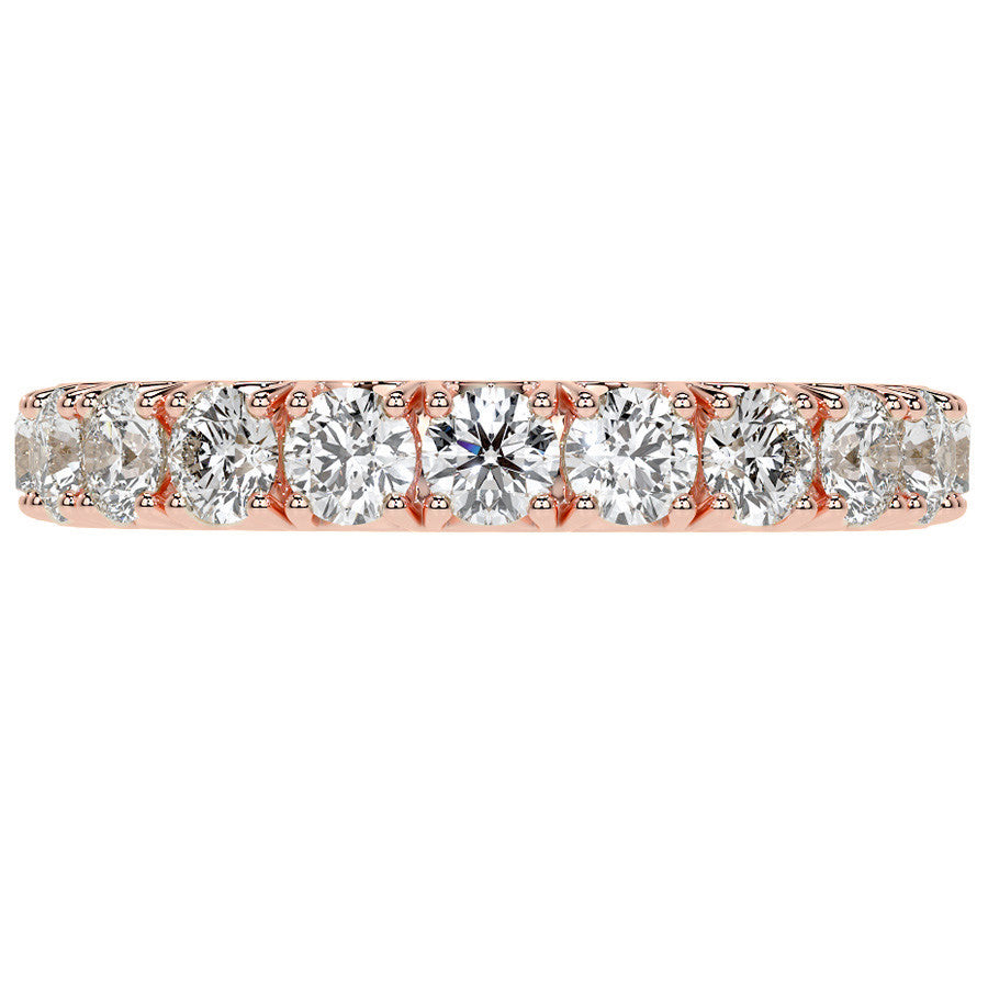 Round Brilliant French V-Split Prong Moissanite Eternity Ring 1.9ct - 2.2ct