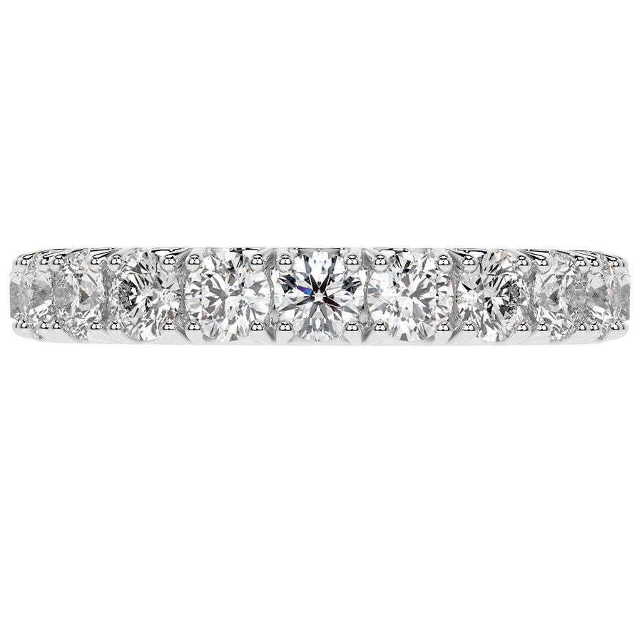 Round Brilliant French V-Split Prong Moissanite Eternity Ring 1.9ct - 2.2ct