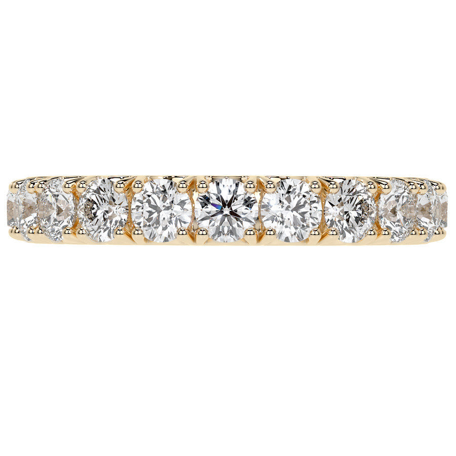 Round Brilliant French V-Split Prong Moissanite Eternity Ring 1.9ct - 2.2ct