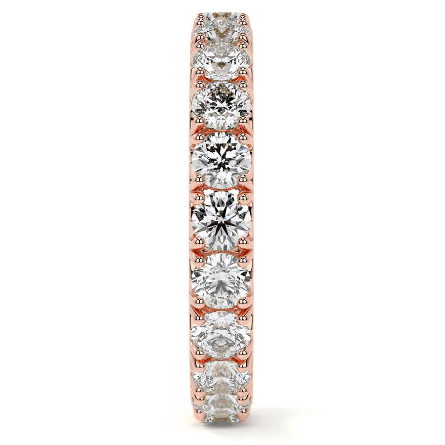 Round Brilliant French V-Split Prong Moissanite Eternity Ring 1.9ct - 2.2ct