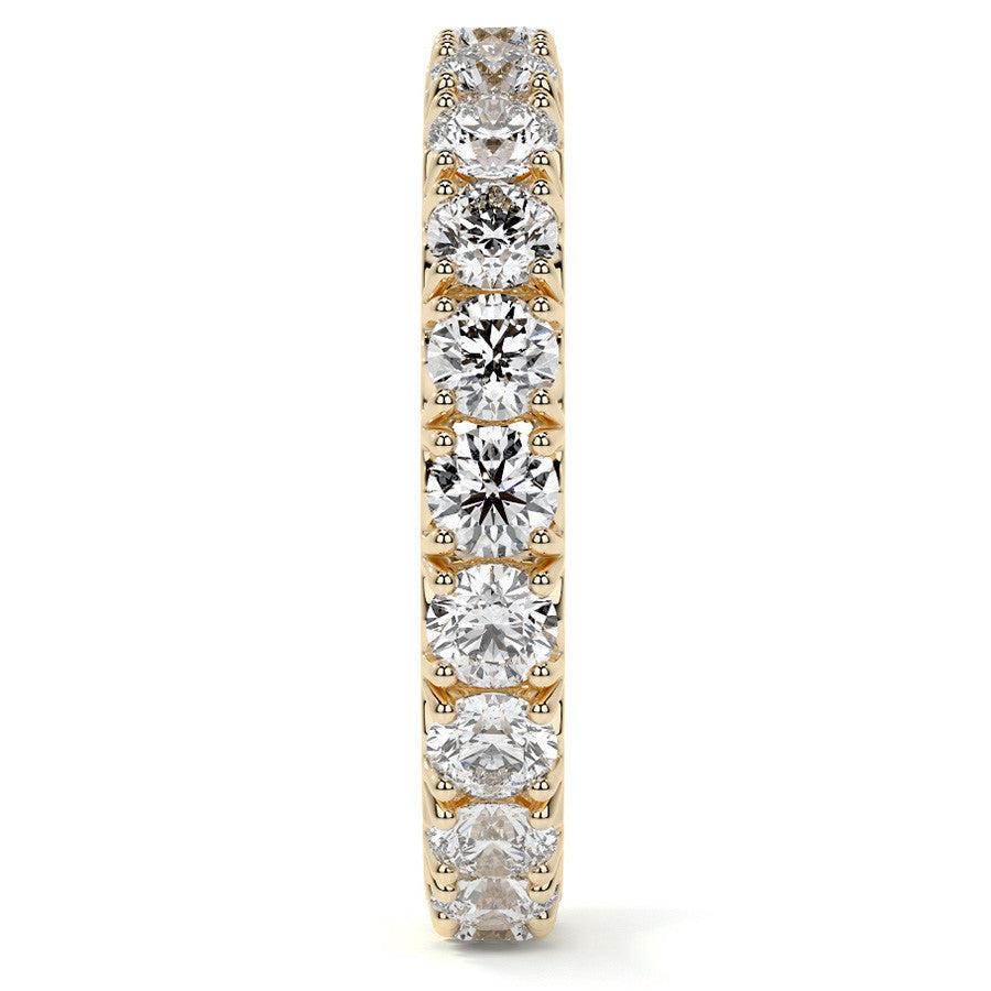 Round Brilliant French V-Split Prong Moissanite Eternity Ring 1.9ct - 2.2ct