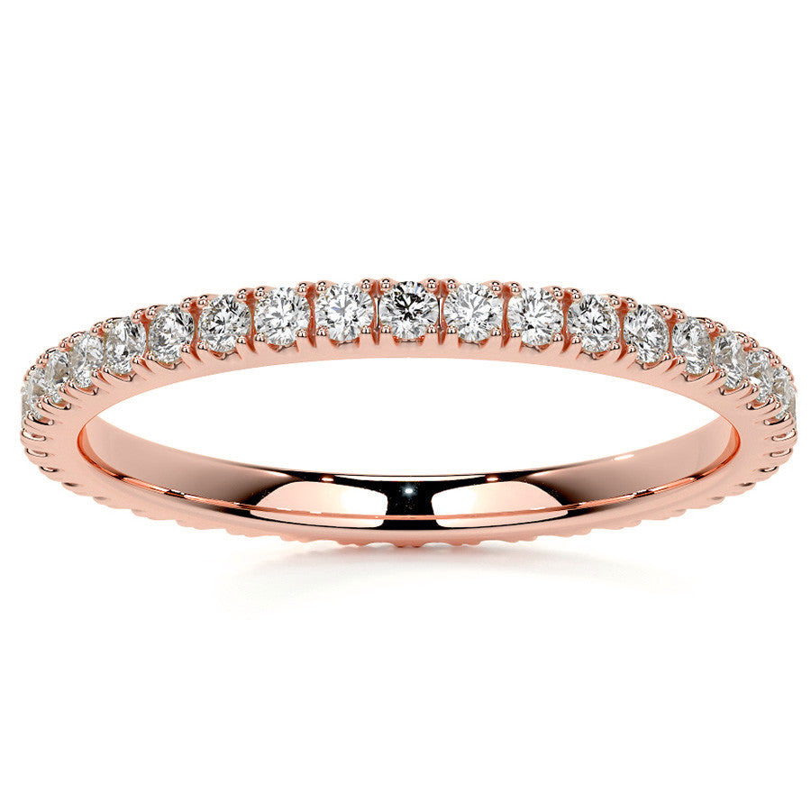 Round Brilliant Split Prong Moissanite Eternity Ring 0.5ct - 0.6ct