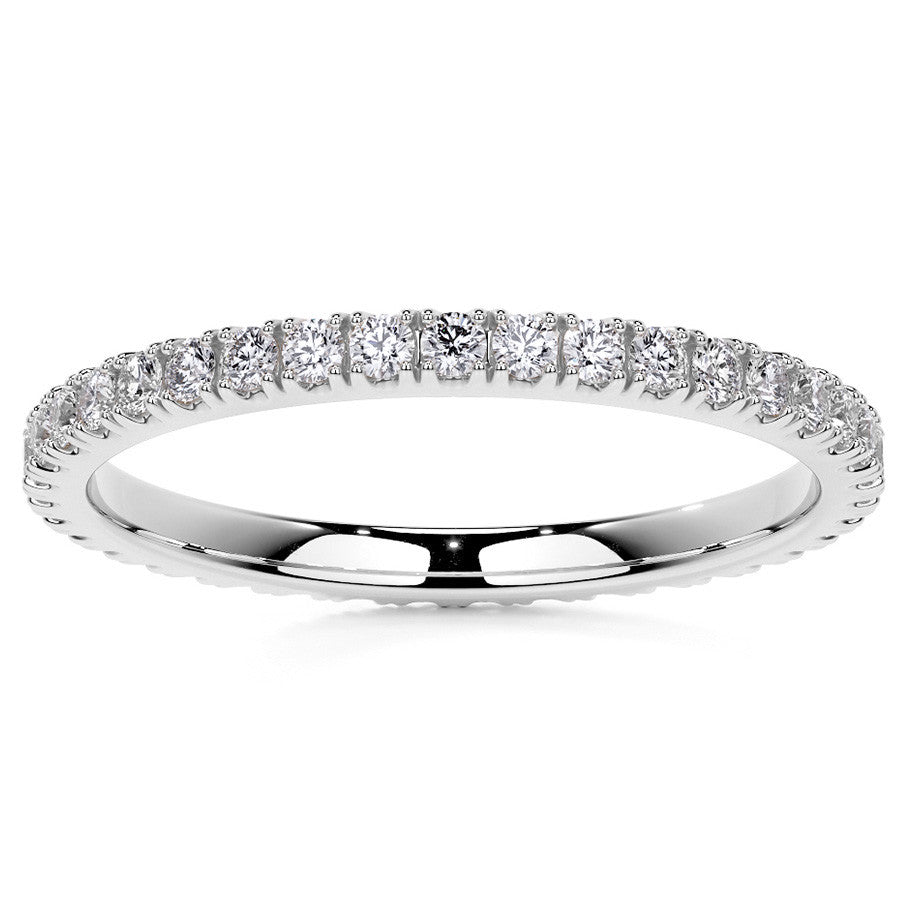 Round Brilliant Split Prong Moissanite Eternity Ring 0.5ct - 0.6ct