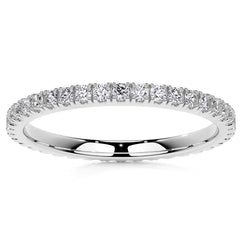 Round Brilliant Split Prong Moissanite Eternity Ring 0.5ct - 0.6ct