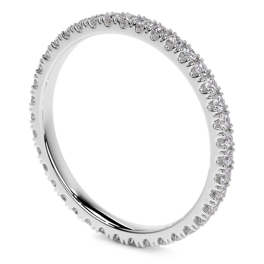 Round Brilliant Split Prong Moissanite Eternity Ring 0.5ct - 0.6ct