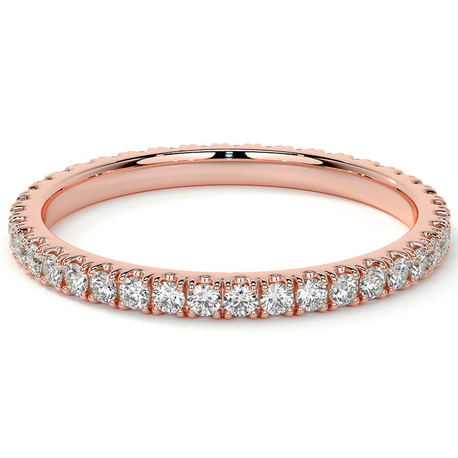 Round Brilliant Split Prong Moissanite Eternity Ring 0.5ct - 0.6ct