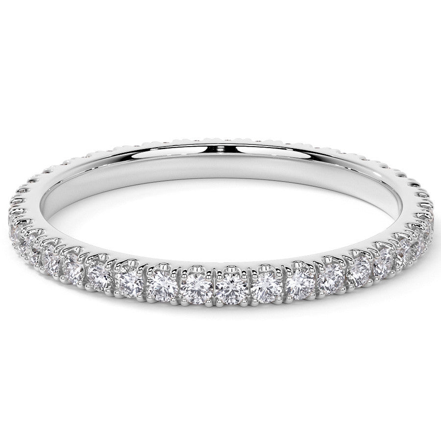 Round Brilliant Split Prong Moissanite Eternity Ring 0.5ct - 0.6ct