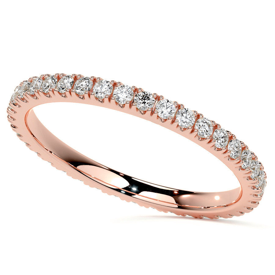 Round Brilliant Split Prong Moissanite Eternity Ring 0.5ct - 0.6ct