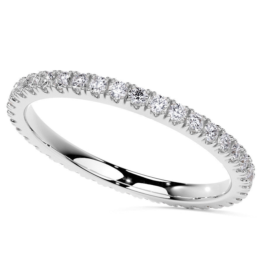 Round Brilliant Split Prong Moissanite Eternity Ring 0.5ct - 0.6ct