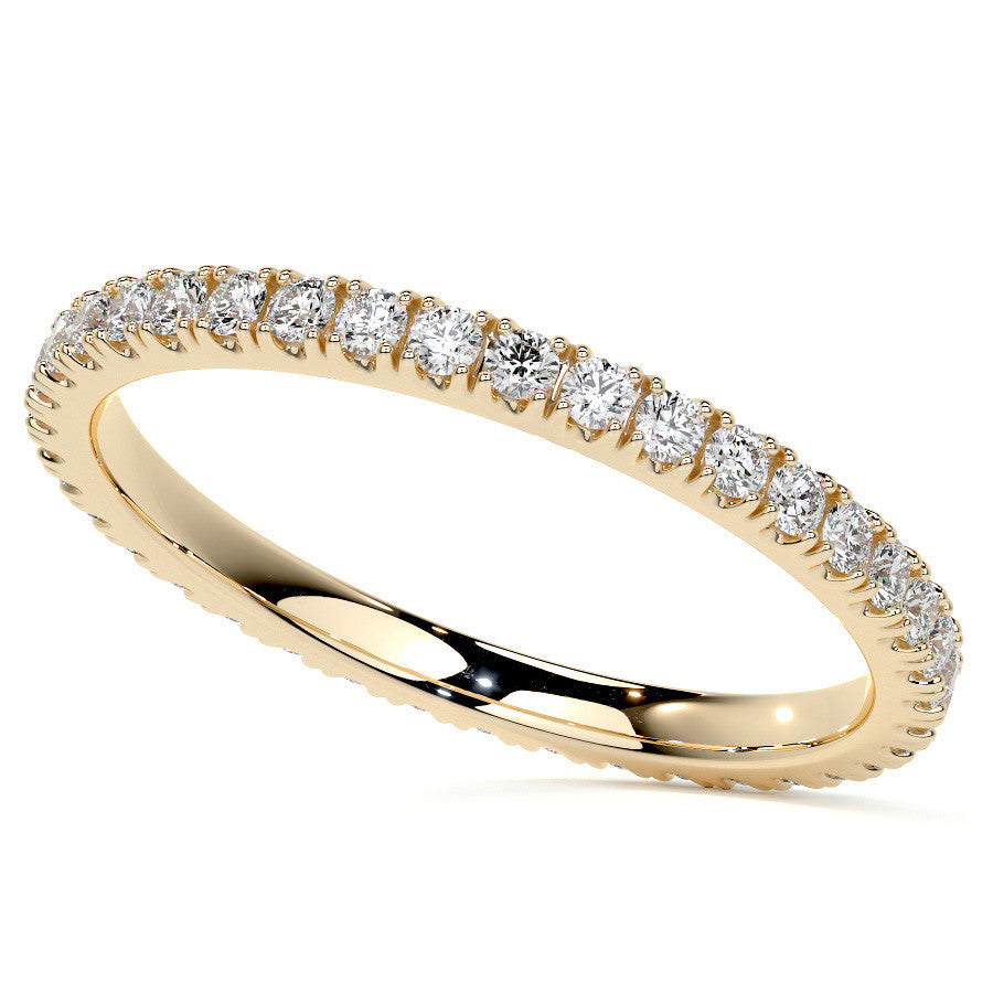 Round Brilliant Split Prong Moissanite Eternity Ring 0.5ct - 0.6ct