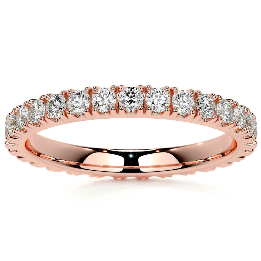 Round Brilliant Split Prong Moissanite Eternity Ring 0.8ct - 0.9ct