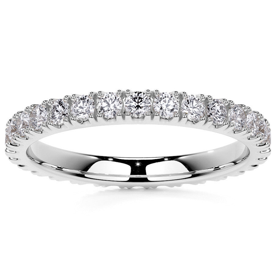 Round Brilliant Split Prong Moissanite Eternity Ring 0.8ct - 0.9ct
