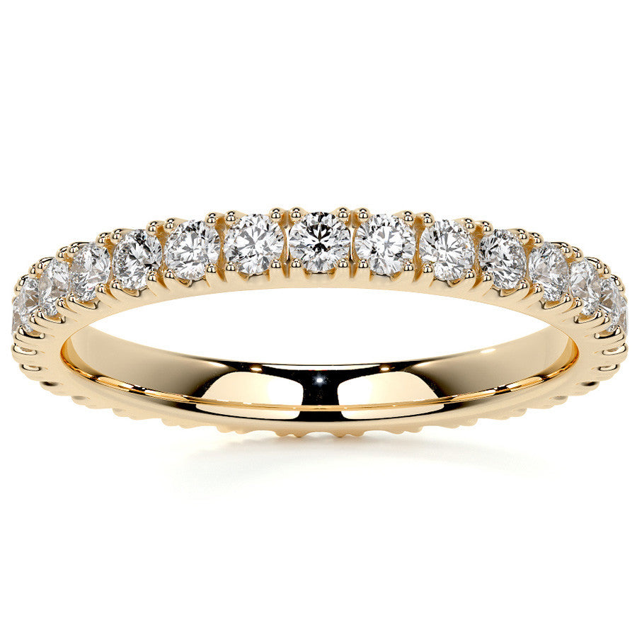 Round Brilliant Split Prong Moissanite Eternity Ring 0.8ct - 0.9ct